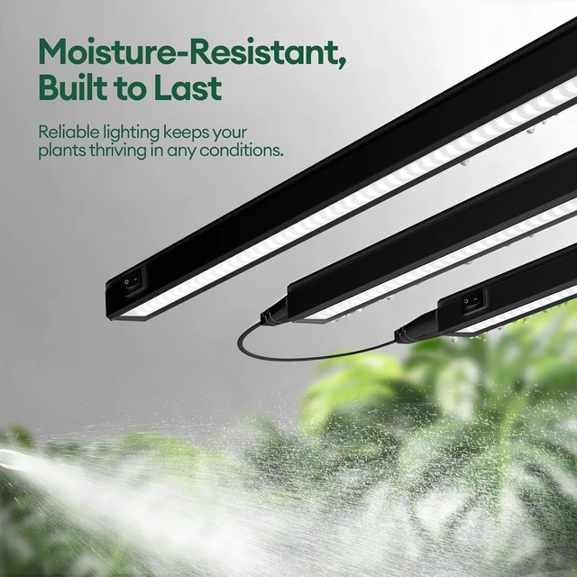 Alt view image 6 of 7 - Grow Lights for Indoor Plants, Sunlike Full Spectrum 5000K 2FT LED Growing Lamp 120W (8 x 15W), T5 Grow Light Strip for Seed Starting, Vegetables, Linkable, Black, 8-Pack