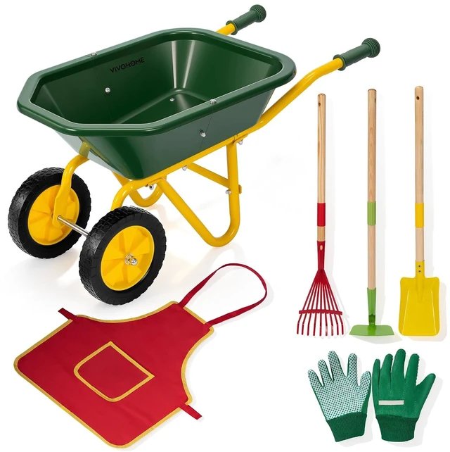Main image of 30 Inch Kids Wheelbarrow Set 6 PCS for Large Children Ages 3-8
