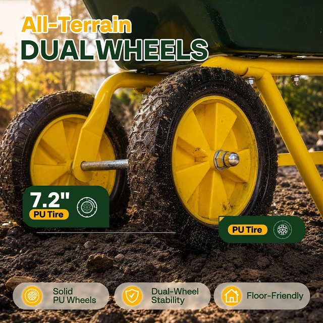 Alt view image 6 of 7 - 30 Inch Kids Wheelbarrow Set 6 PCS for Large Children Ages 3-8