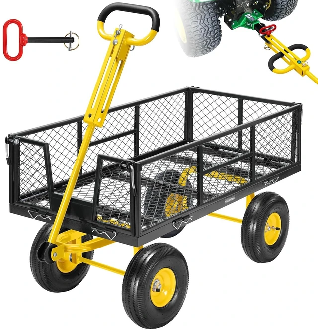 Main image of Steel Garden Cart Heavy Duty 900 LBS 4.5 Cu Ft Utility Wagon