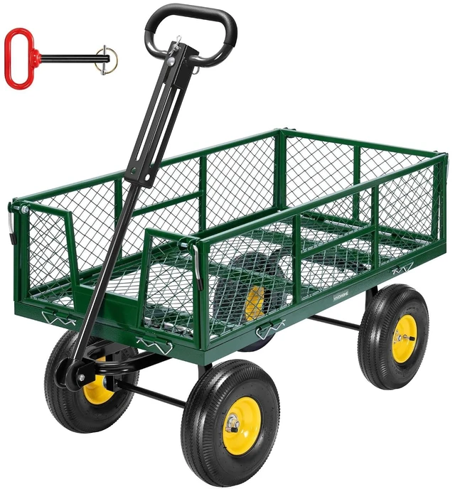 Main image of Steel Garden Cart Heavy Duty 900 LBS 4.5 Cu Ft Utility Wagon
