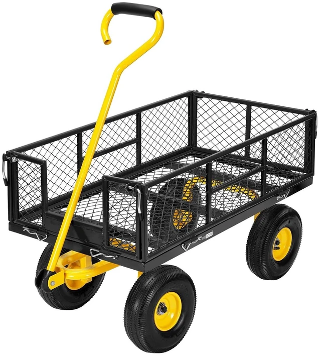 Main image of Heavy Duty 880 Lbs 4.5 Cu Ft Mesh Steel Garden Cart Utility Wagon