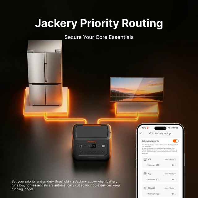 Alt view image 3 of 7 - HomePower 2000 Plus v2 and 2x Battery & 2x200W, 2048Wh, 2400W