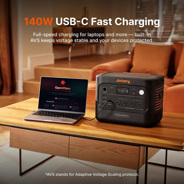 Alt view image 6 of 7 - HomePower 2000 Plus v2 and 2x Battery & 2x200W, 2048Wh, 2400W