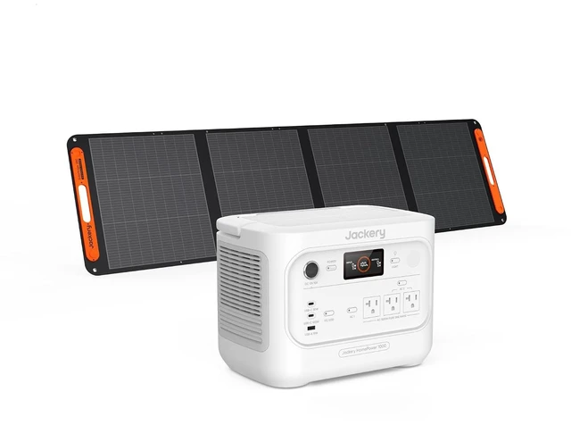Main image of HomePower 1000 v2 Solar Generator and 200W Solar Panel, (White)