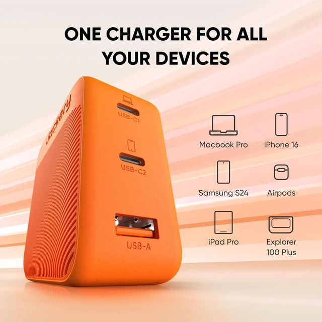 Alt view image 4 of 6 - 102W GaN 3-Port Fast Charger, Dual 100W USB-C & 18W USB-A Ports, Quick Charging with PD3.0, PPS, QC4.0, Compatible with Explorer 100Plus/240v2/300Plus