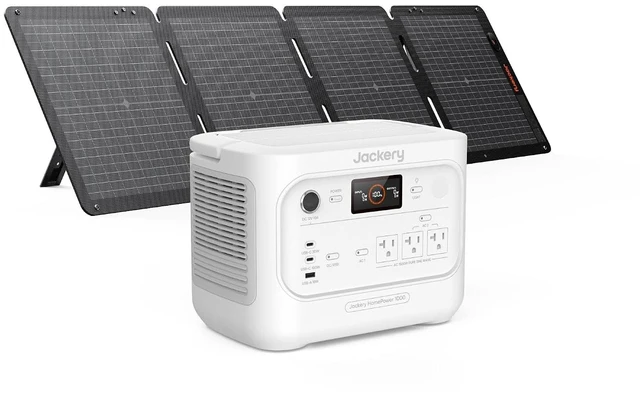 Main image of HomePower 1000 v2 Solar Generator & 100W Air Solar Panel (White)