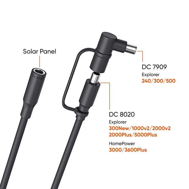 Alt view image 2 of 4 - DC Extension Cable for Solar Panel, Grey