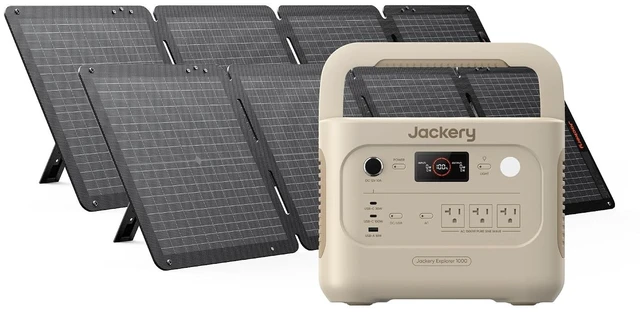 Main image of Solar Generator 1000 v2 and 2x100W Air Panels,1070Wh (Dune White)