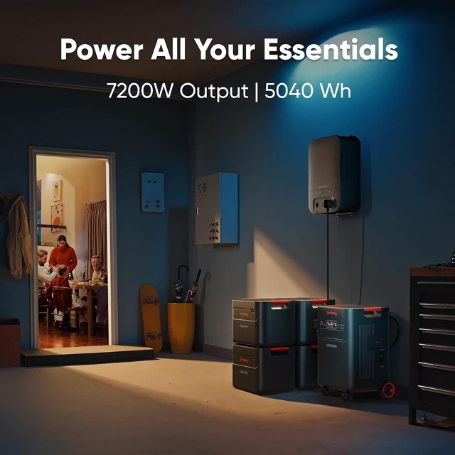 Alt view image 2 of 7 - Solar Generator 5000 Plus Portable Power Station with AC Cable, 5000Wh LiFePO4, 7200W 120V/240V AC Output, Expandable to 60kWh, Essential Home Backup for Power Outages (Solar Panel Optional)