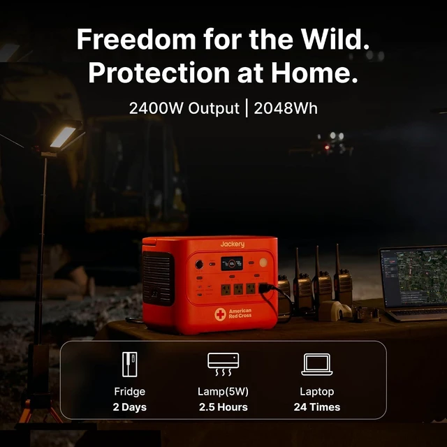 Alt view image 2 of 7 - HomePower 2000 Plus v2 Power Station, 2048Wh, Red Cross Edition