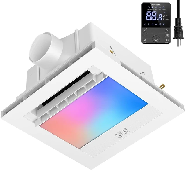 Main image of 1800W PTC Bathroom Exhaust Fan with Light and Heater, 240CFM, RGB