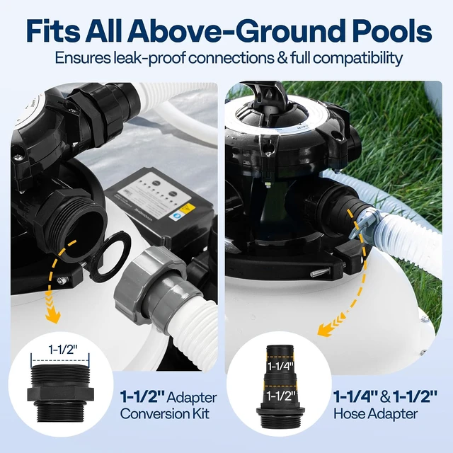 Alt view image 7 of 7 - 13 in Sand Filter Pump for Above Ground Pools Up to 15,000 Gallons