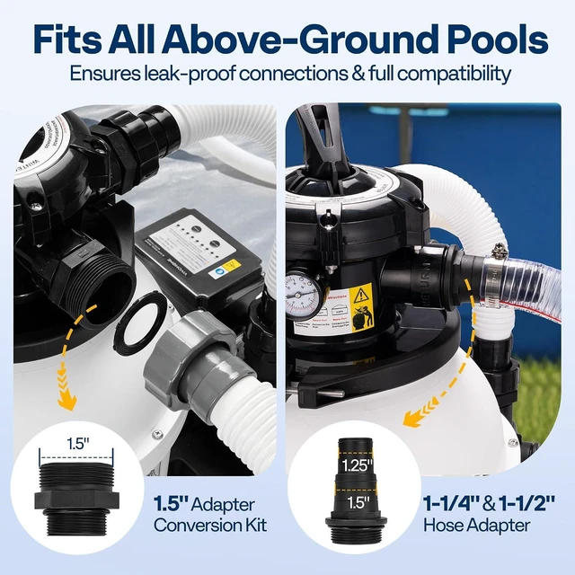 Alt view image 7 of 7 - 12 in Sand Filter Pump for Above Ground Pools Up to 11,000 Gallons