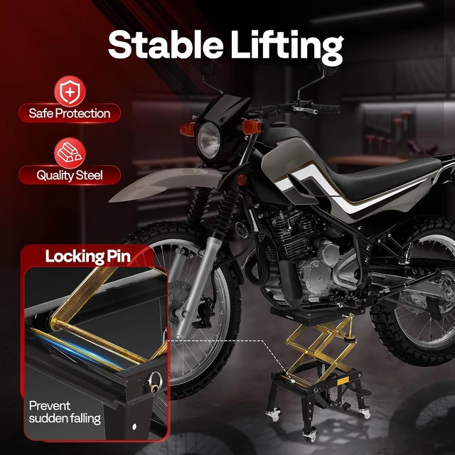 Alt view image 2 of 7 - 350 Lbs Hydraulic Motorcycle Lift Table Motorcycle Scissor Jack