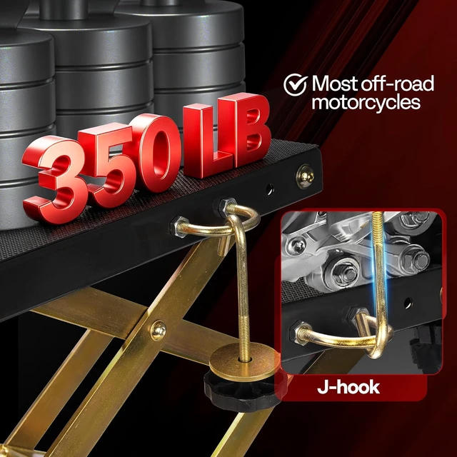 Alt view image 3 of 7 - 350 Lbs Hydraulic Motorcycle Lift Table Motorcycle Scissor Jack