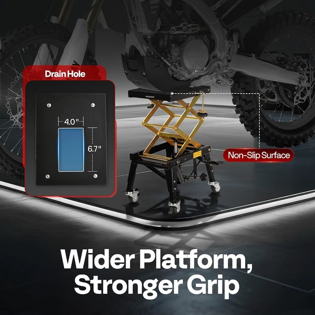 Alt view image 6 of 7 - 350 Lbs Hydraulic Motorcycle Lift Table Motorcycle Scissor Jack