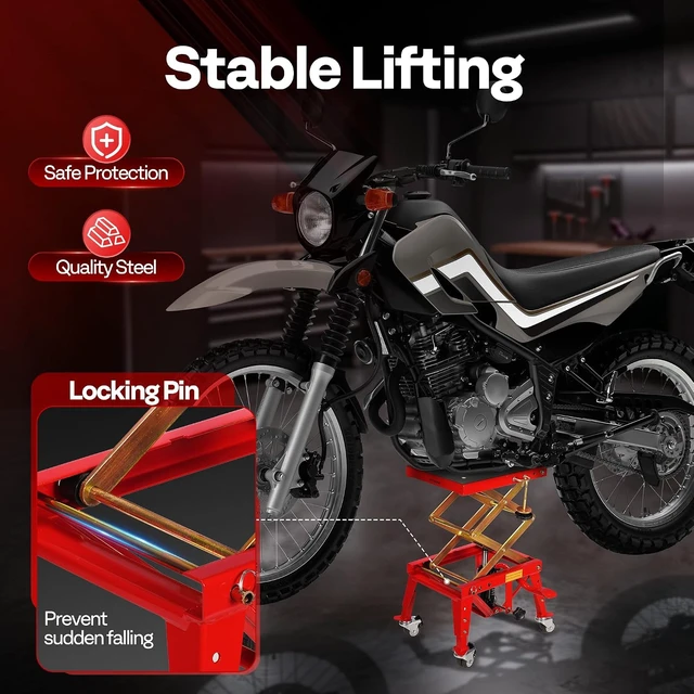 Alt view image 2 of 7 - 350 Lbs Hydraulic Motorcycle Lift Table Motorcycle Scissor Jack