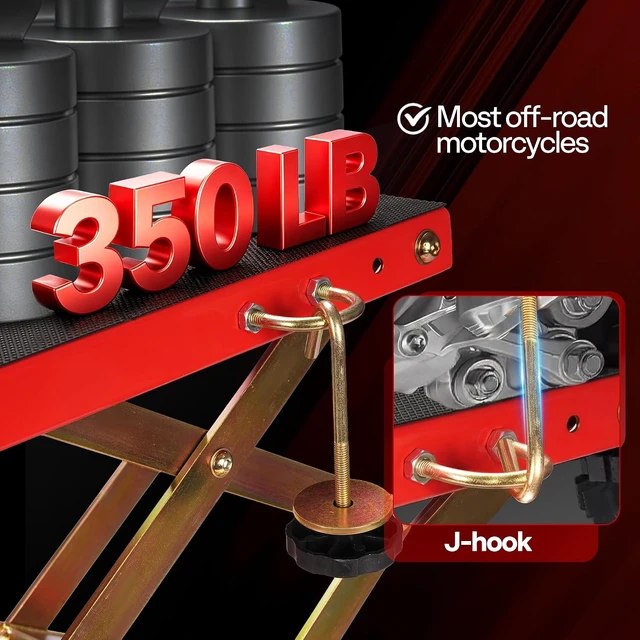 Alt view image 3 of 7 - 350 Lbs Hydraulic Motorcycle Lift Table Motorcycle Scissor Jack