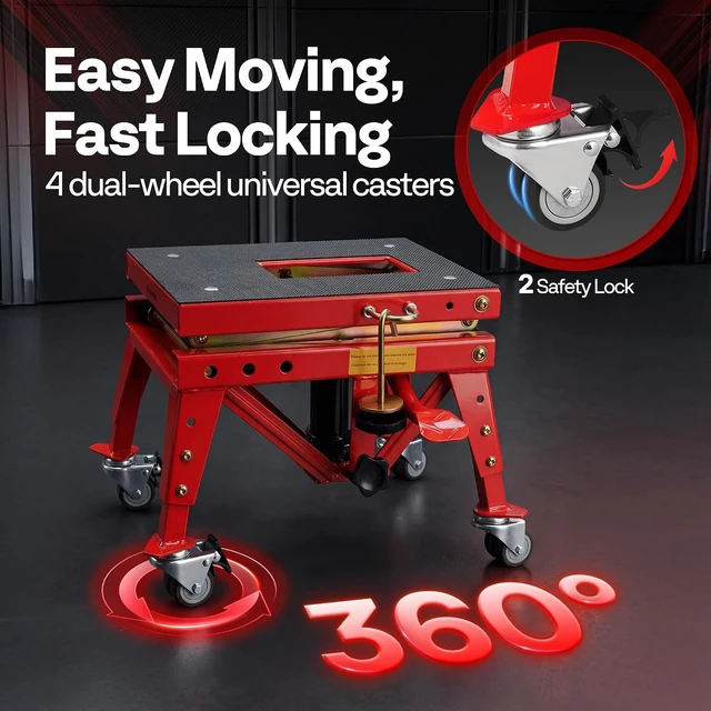 Alt view image 5 of 7 - 350 Lbs Hydraulic Motorcycle Lift Table Motorcycle Scissor Jack