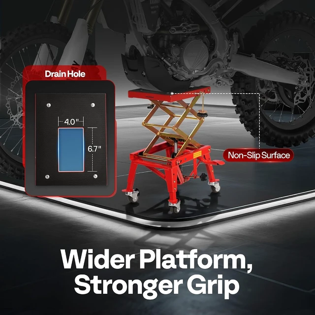 Alt view image 6 of 7 - 350 Lbs Hydraulic Motorcycle Lift Table Motorcycle Scissor Jack