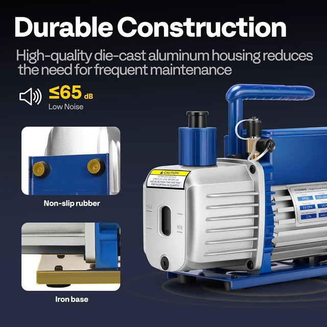 Alt view image 5 of 7 - A2L 1/4 HP 3.5 CFM 1 Stage HVAC Vacuum Pump with Sparkless Motor