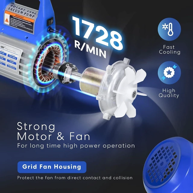 Alt view image 3 of 7 - 110V 1/3 HP 4.5 CFM Single Stage Rotary Vane AC Vacuum Pump