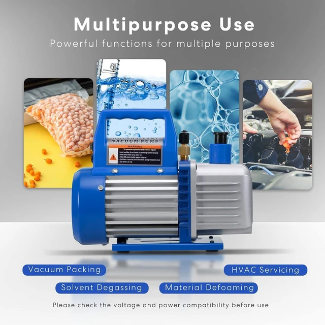 Alt view image 6 of 7 - 110V 1/3 HP 4.5 CFM Single Stage Rotary Vane AC Vacuum Pump