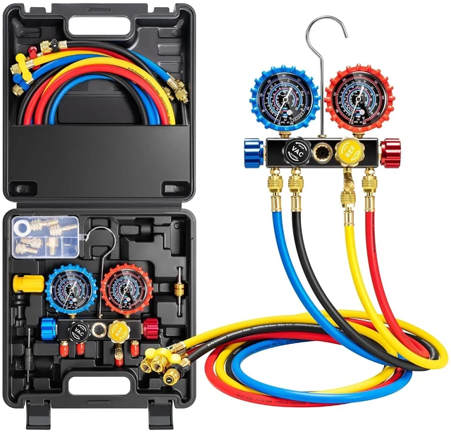 Main image of HVAC Manifold Gauge Set for R410a R454B R32 R22 Refrigerant