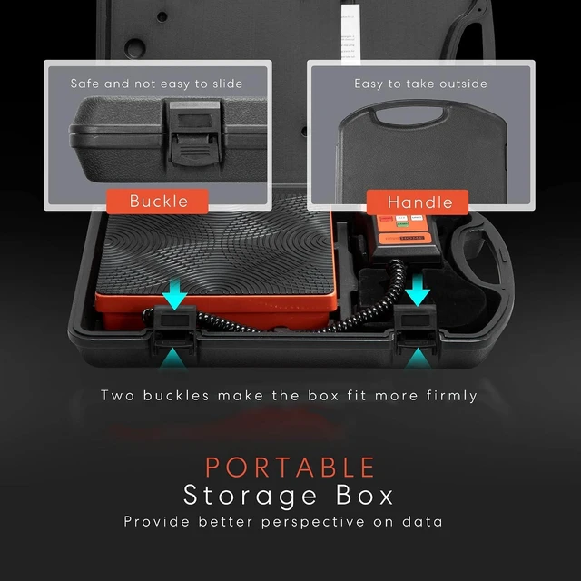 Alt view image 7 of 7 - R1234YF 1 HP Dual Cylinder Portable Refrigerant Recovery Machine with High Precision Electronic Digital Refrigerant Charging Weight Scale Orange