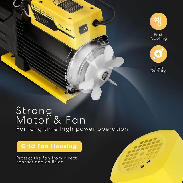 Alt view image 2 of 7 - 110V 3/4 HP 7.2 CFM Dual Stage Rotary Vane HVAC Air Vacuum Pump