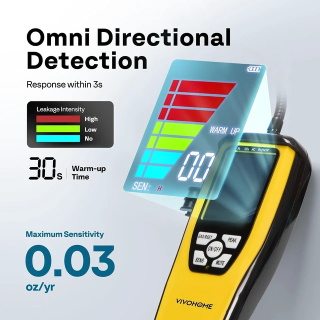 Alt view image 2 of 7 - HVAC Refrigerant Freon Leak Detector with Rechargeable Battery