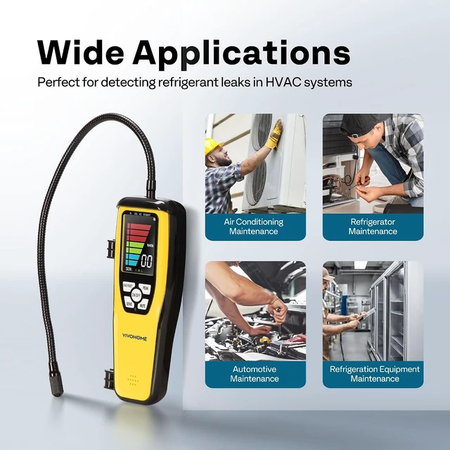 Alt view image 7 of 7 - HVAC Refrigerant Freon Leak Detector with Rechargeable Battery
