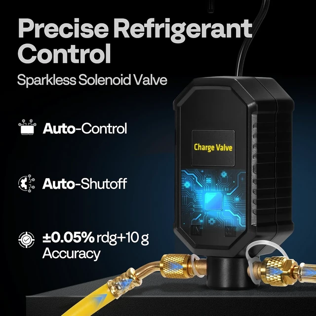 Alt view image 2 of 7 - HVAC Refrigerant Scale with Separate Auto-Dosing Charge Valve