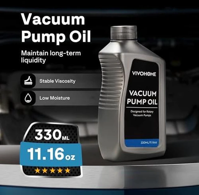 Alt view image 7 of 7 - 3/4 HP 7.2 CFM 110V Dual Stage HVAC Vacuum Pump with 2 Pack Premium High Vacuum Pump Oil 330ml/11.16oz