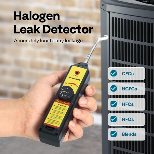 Alt view image 3 of 7 - HVAC Refrigerant Freon Leak Detector with LED Light and R134a Can Tap Valve Puncture Style, Refrigerant Dispenser with Tank Adapter for 1/4" and 1/2" AC Charging Hoses