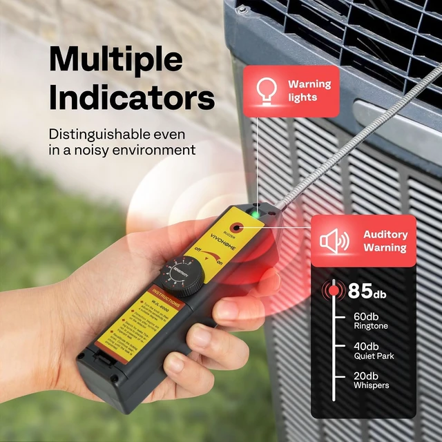 Alt view image 4 of 7 - HVAC Refrigerant Freon Leak Detector with LED Light and R134a Can Tap Valve Puncture Style, Refrigerant Dispenser with Tank Adapter for 1/4" and 1/2" AC Charging Hoses