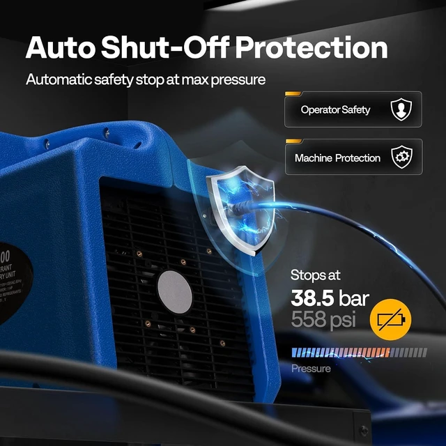 Alt view image 6 of 7 - A2L 1 HP Dual Cylinder Portable Refrigerant Recovery Machine