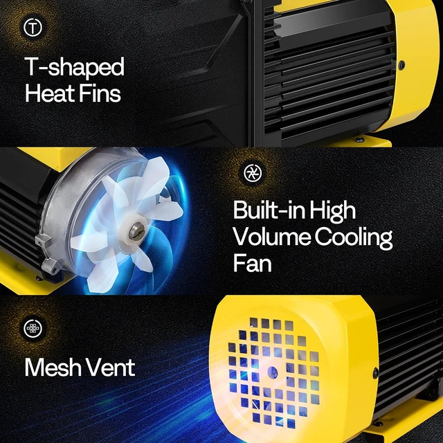 Alt view image 5 of 7 - 3/4 HP 7.2 CFM 2 Stage AC Vacuum Pump and 4 Way Manifold Gauge Set