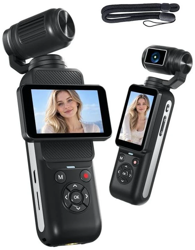 Main image of 4K Vlog Camera with 80MP, WiFi & Face Tracking, 2.2'' Rotatable Touchscreen and 330° Rotating Lens, Portable YouTube Cameras for Content Creators