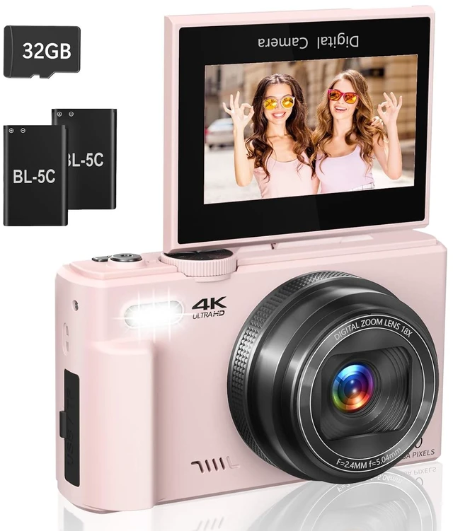 Main image of 4K Digital Camera, 64MP Vlogging Camera with 180° Flip Screen