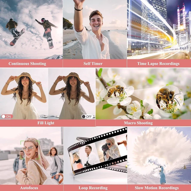 Alt view image 6 of 7 - 4K Digital Camera, 64MP Vlogging Camera with 180° Flip Screen