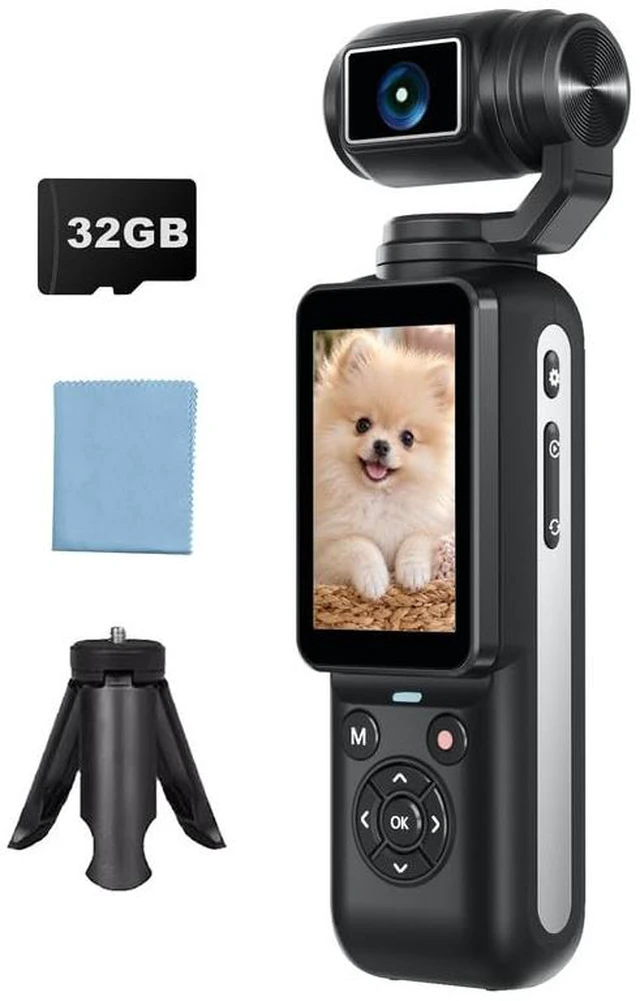 Main image of 80MP Digital Vlogging Camera, 4K YouTube Camera with 2.2" Rotatable Touchscreen, 330° Rotating Lens, WiFi Face Tracking, Portable Vlog Cameras with 32GB TF Card