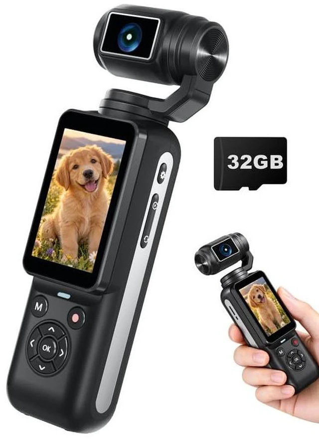 Main image of 80MP 4K Vlog Camera for YouTube, Portable Digital Cameras with 330° Rotating Lens & 2.2'' Touchscreen, WiFi Face Tracking, Blogging Camera for Content Creators