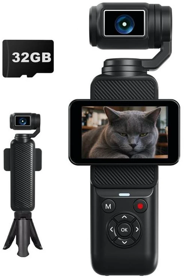 Main image of Portable 4K YouTube Camera, 80MP Digital Vlogging Cameras with 2.2" Rotatable Touchscreen, 330° Rotating Lens, WiFi and Face Tracking, Travel Camera for Content Creation