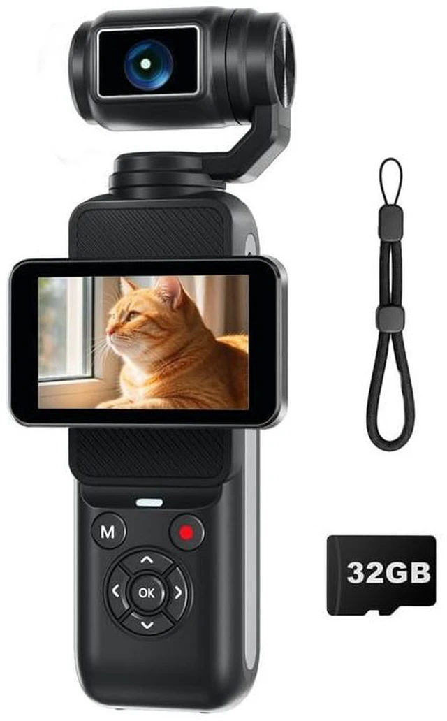 Main image of Blogging Camera for YouTube, 80MP Digital Camera with 4K Video, 2.2" Rotatable Touchscreen, 330° Rotating Lens, WiFi Face Tracking, Travel Camera with 32GB TF Card