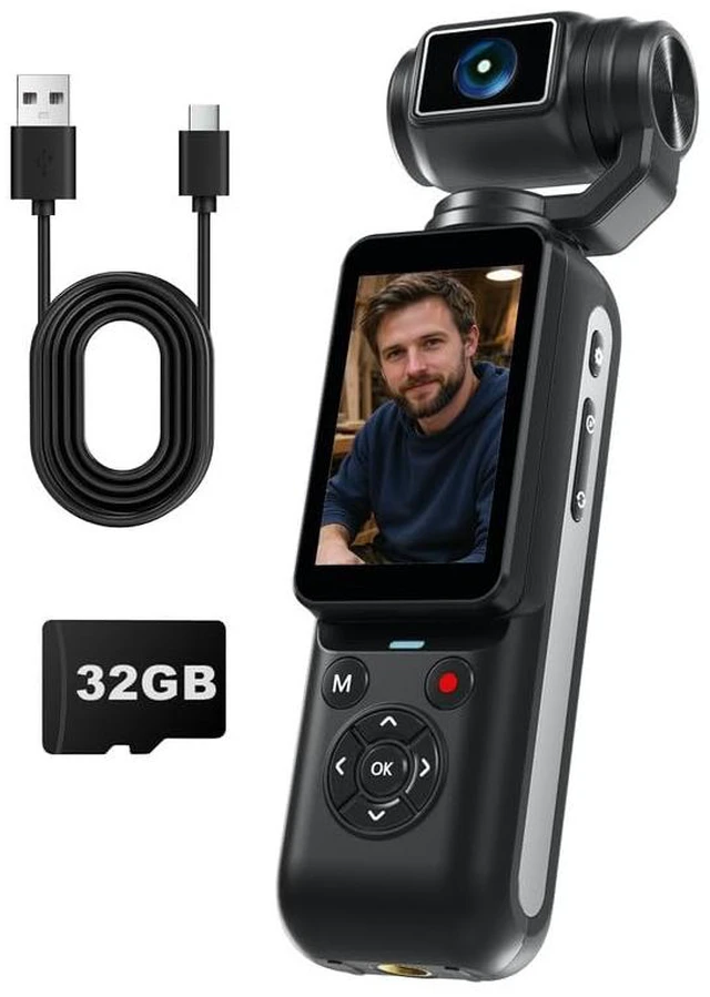 Main image of Vlog Cameras for Content Creators, 4K 80MP Digital Camera with 330° Rotating Lens, 2.2'' Touchscreen, WiFi and Face Tracking, Portable YouTube Cameras