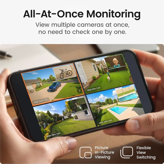 Alt view image 7 of 7 - T2 Pro 3K Dual Cam Solar Security Camera, AI Tracking, 4-Cam Kit
