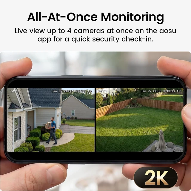 Alt view image 4 of 7 - 2K Solar Security Cameras Wireless Outdoor System, 2-Cam-Kit