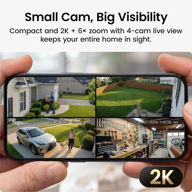 Alt view image 6 of 7 - 2K Battery Security Cameras Wireless Outdoor System, 6-Cam-Kit